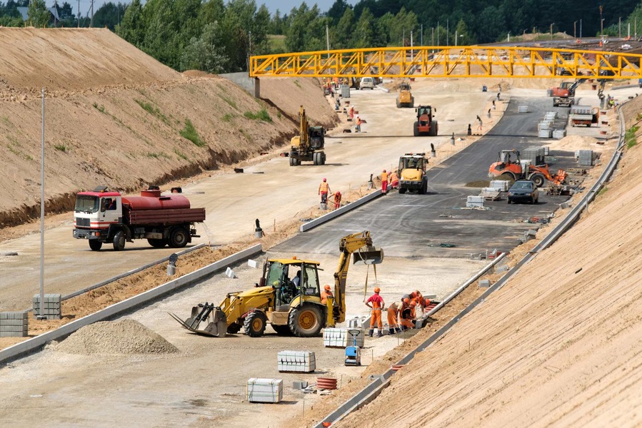 Highway formation and earthworks in progress